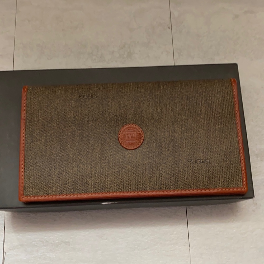 Fendi Brown and Tan Canvas Bifold Wallet - Picture 1 of 4